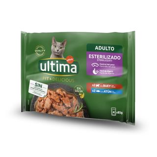 0.34 KG Affinity Ultima Fit & Delicious Buey y Atún Sobre en salsa para gatos - Multipack