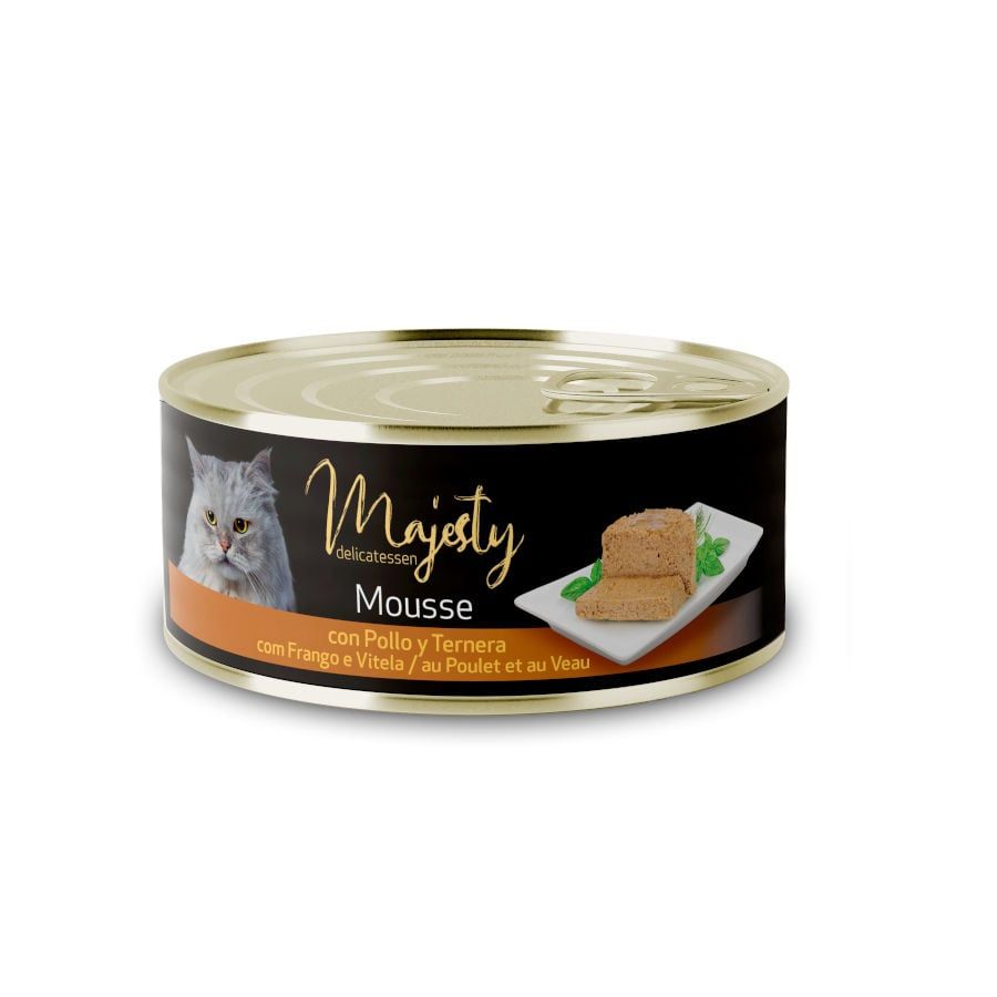 Majesty Adult Mousse de Frango e Carne de Vitela Lata - 85 GR