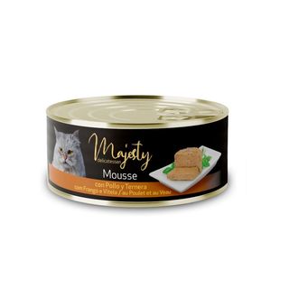 0.09 KG Majesty Adult Mousse de Pollo y Ternera lata para gatos