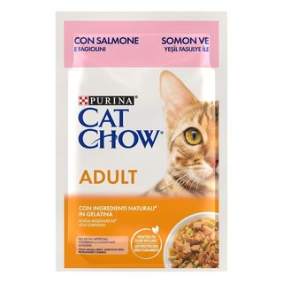 Saqueta de salmão Purina Cat Chow para gatos - 85GR