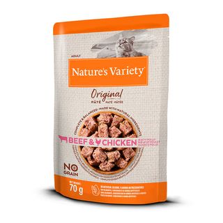 0.07 KG Nature's Variety Original Adult buey y pollo sobre para gatos