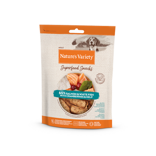 0.085 KG Nature’s Variety Barritas Salmón snacks superfood para perros