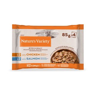 Nature'S Variety Adult Pollo Y Salmón Sobres En Salsa Para Gatos – Multipack 0.34Kg