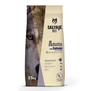 15 KG Salvaje Base Adultos Salmón pienso para perros