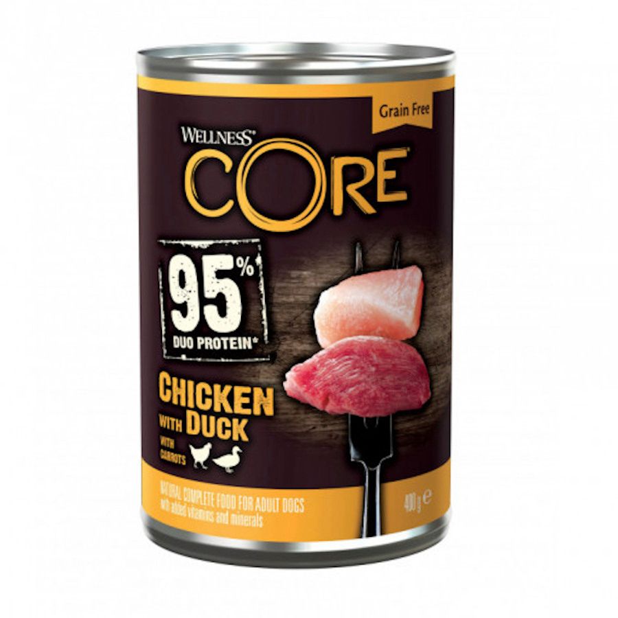 Wellness Core Frango y Pato lata para cães 400G