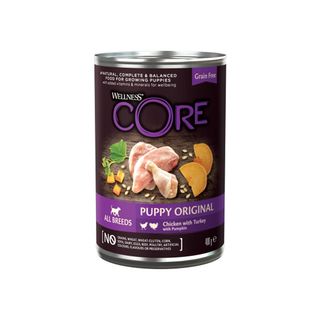 0.4 KG Wellness Core Pollo y Pavo Lata para cachorros