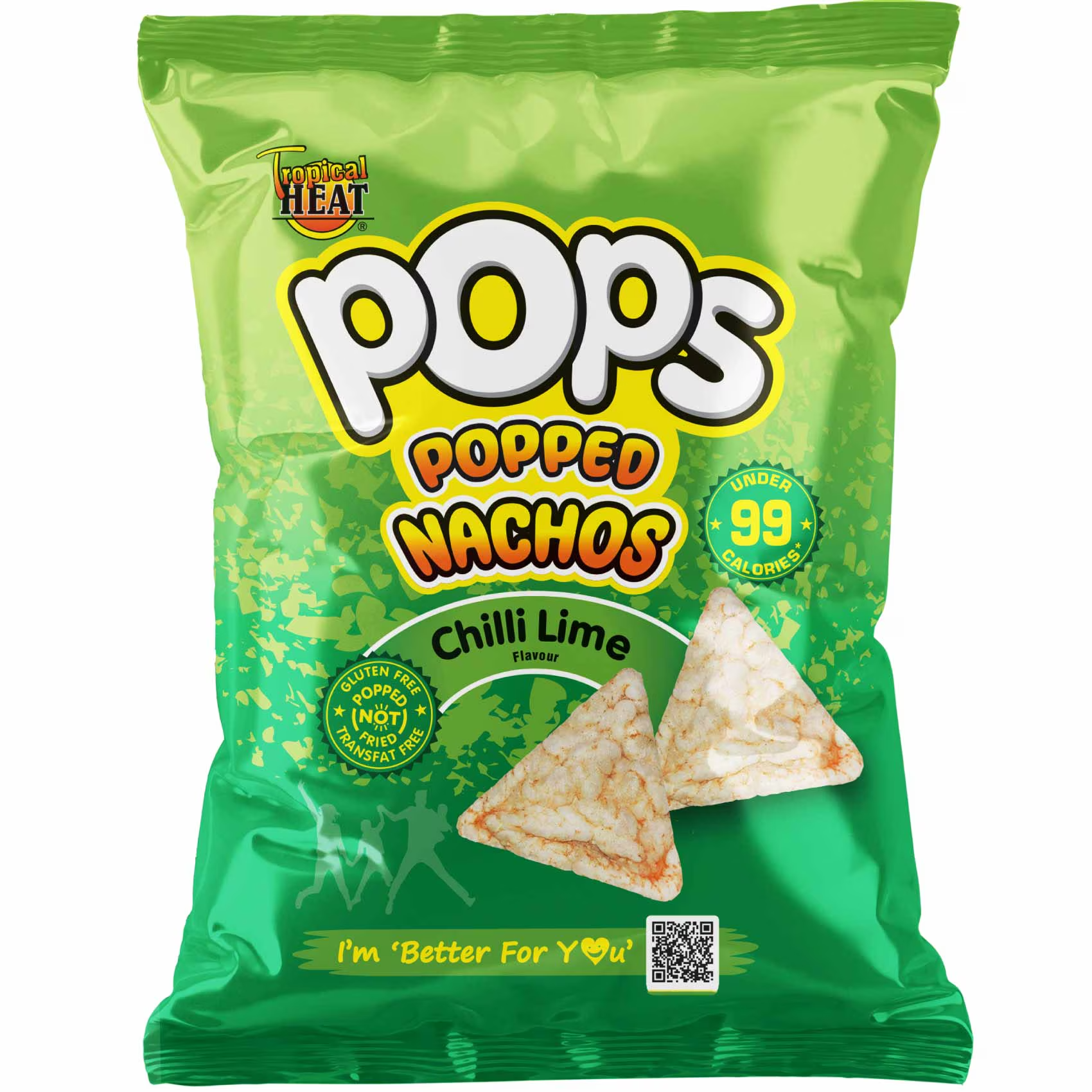 Tropical Heat Pops Chilli Lime Nachos 22g