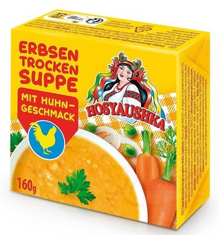 Sopa de guisantes en briquetas