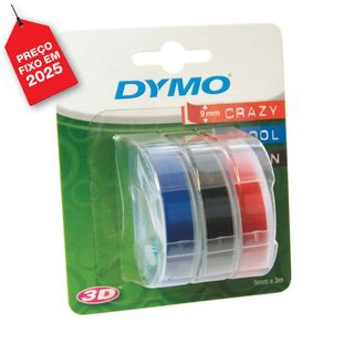 Dymo Fita Tradicional 9 mmx3 metros Sortido 3 Unid.