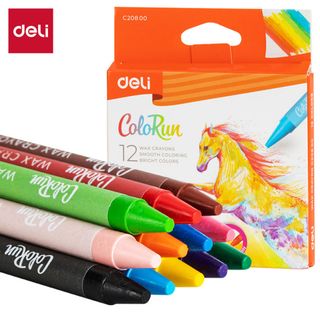 Deli Lápis de Cera ColoRun Embalagem de 12 Unidades