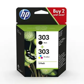 Pacote de cartuchos de tinta HP Black 303 e tricolor