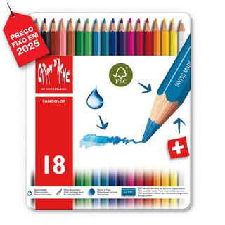 Caran D'Ache Lápis de Cor Fancolor Minas de 18 Cores