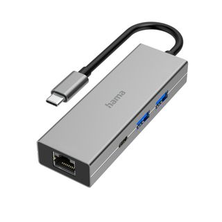 Hama Hub USB-C -RJ-45 2xUSB-A USB-C Cinzento