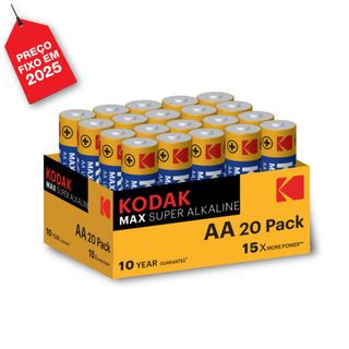 Kodak Pilha Alcalina Max Super AA LR6 20 Unidades