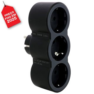 Legrand Ficha Tripla Frontal 3 Tomadas Preto