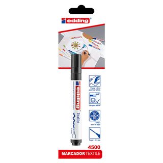 Edding Marcador Têxtil 4500 2-3mm Preto