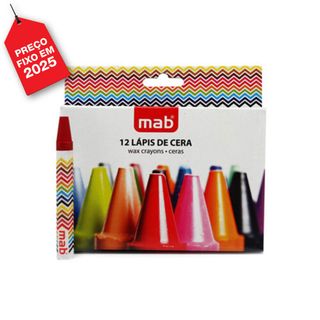 Mab Lápis de Cera 8 cm 12 Cores