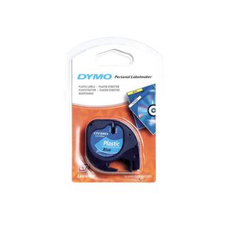 Dymo Fita LetraTAG preto s/ azul 12mmx4 m