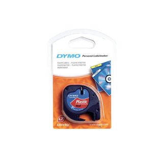Dymo Fita LetraTAG preto s/ vermelho 12mmx4 m