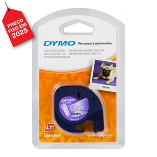 Dymo Fita LetraTAG Preto s/ Transparente 12mmx4 m