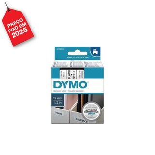 Dymo Cassete etiquetas D1 preto s/ branco 12mmx7 m