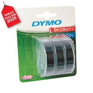 Dymo Fita Tradicional 9 mmx3 metros Preto 3 Unidades