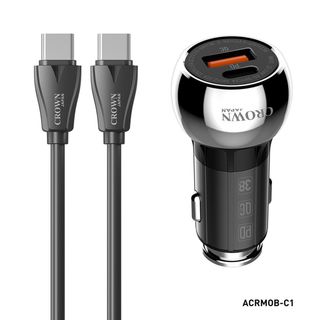 Crown Japan Carregador de Isqueiro USB-A-USB-C 38 W