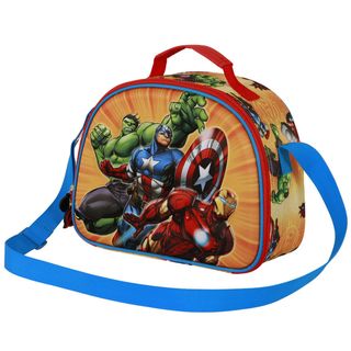Avengers Lancheira 3D 260x260x50 mm Azul e Vermelho