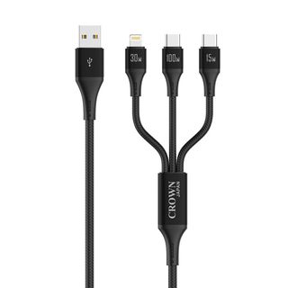 Crown Japan Cabo USB -A / Tipo- C-Tipo Cx2+Lightning