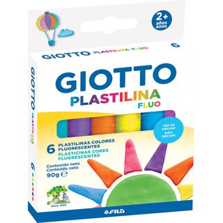Giotto Plasticina em Barra Fluorescente 6 Cores