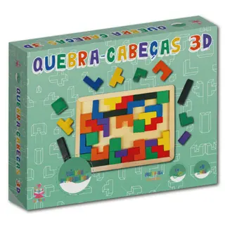 Jogo Puzzle Educativo Madeira 45 Peças Colorido