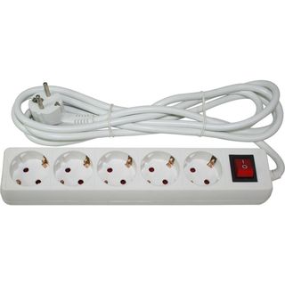 Mader Extensão 5 Tomadas com Interruptor 3 m Branco