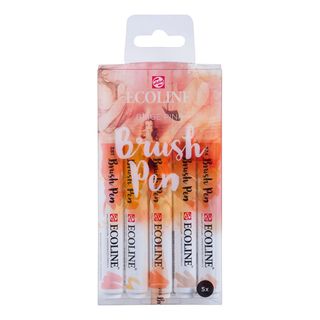 Talens Caneta Brush Ecoline Brush Bege e Rosa 5 Unid.