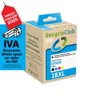 Recycleclub Tinteiro C. Epson 18XL 4 Preto Tricol.