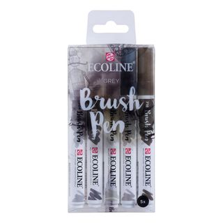 Talens Caneta Brush Ecoline Brush Cinzento 5 Unid.