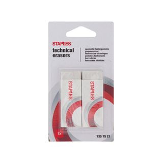 Staples Borracha Retangular Técnica Branco