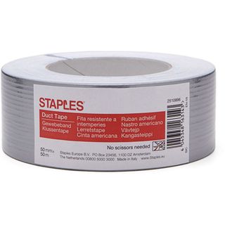 Staples Fita adesiva 50 mmx50 m reforçada prateada