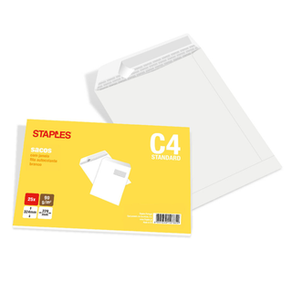 Staples Envelope C4 324x229mm Branco 25 Unid.
