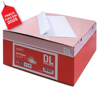 Staples Envelope DL 110x220mm Branco 500 Unid.