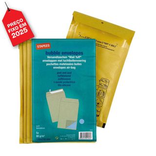 Staples Envelope Bolhas 210x120mm Almofada Ar 5 Unid.