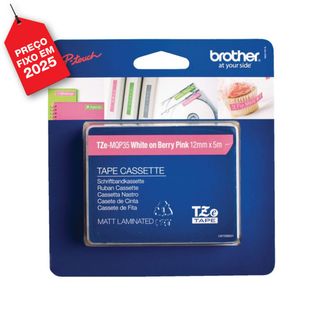 P-Touch Fita Brother Tze-Mqp35 12mm Branco / Rosa