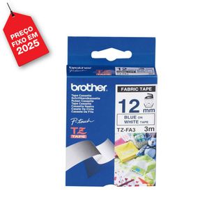 P-Touch Fita Brother Tze-fa3 12mm 3mt Azul / Branco