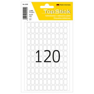 Topstick Etiquetas 120p/ Folha 8x12mm 15 Fls.