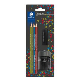 Staedtler 3 Lápis Afia e Borracha HB Afia c/ Depósito