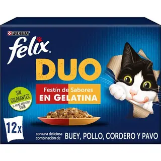 Felix Fantastic Duo Viande en Gelée sachet – Multipack 12 - 12X85GR