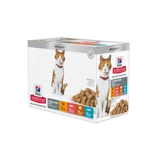 1.02 KG Hill's Science Plan Sterilised Carne y Pescado sobre para gatos Multipack