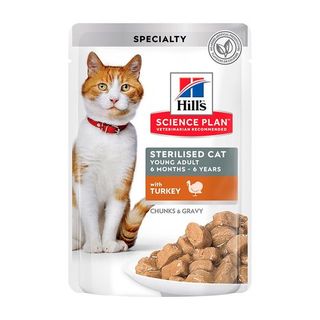 0.085 KG Hill’s Science Plan Sterilised Young Adult Pavo Sobre en Salsa para gatos
