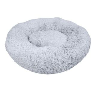 Leeby Cama Redonda Anti Stress de Pelo Cinzento para cães [LBB41385]