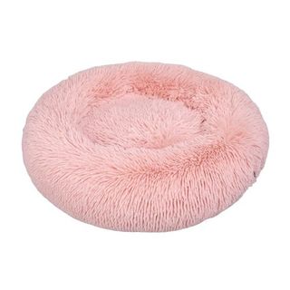 Leeby Cama Donut Antiestrés de Pelo Rosa para gatos