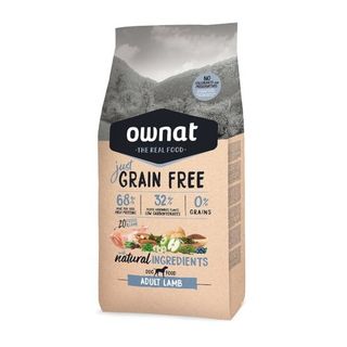 14 kg Ownat Just Grain Free Adult Cordeiro ração para cães [OWN40489]
